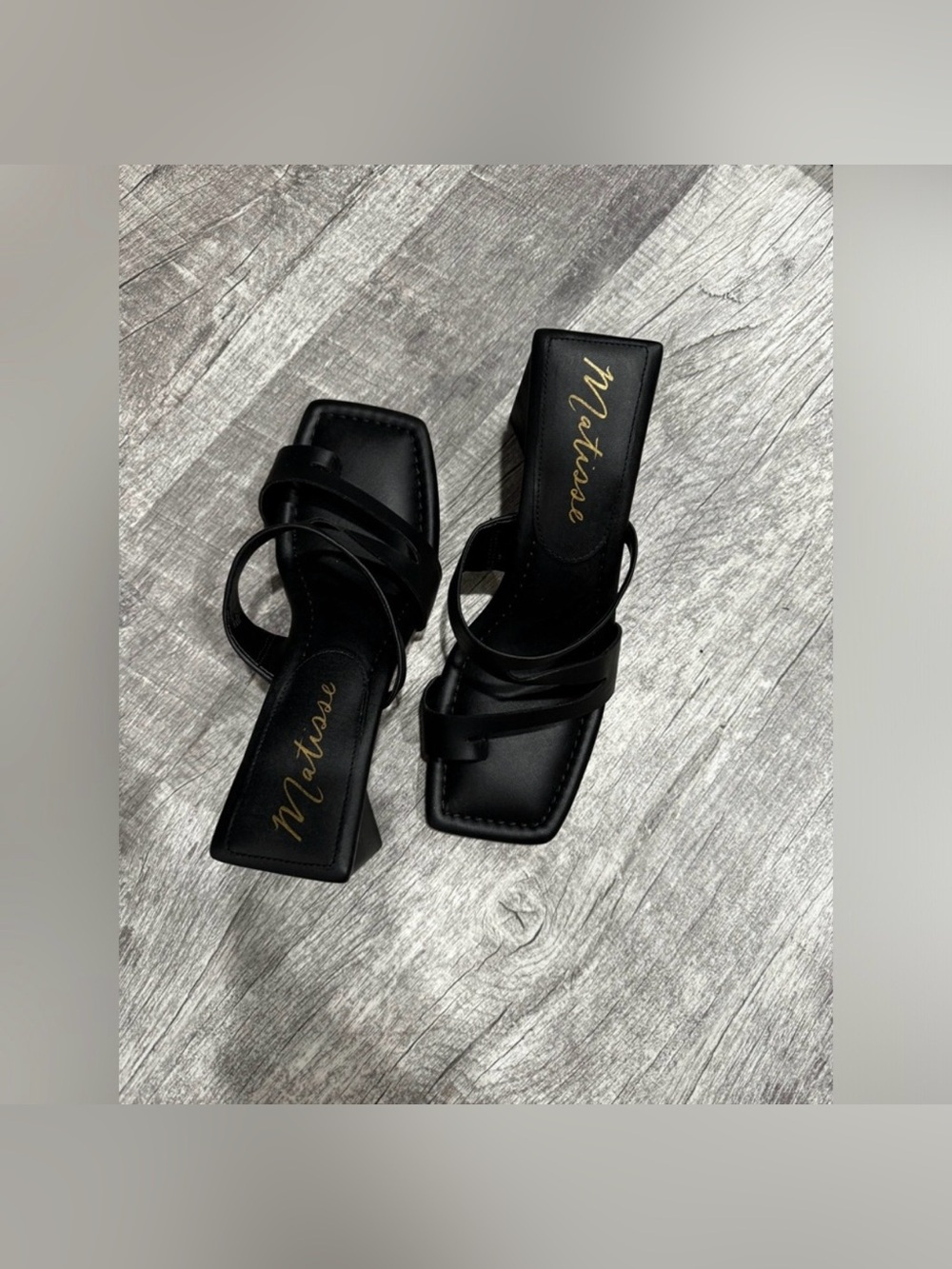 Matisse Black Oslo Sandal Strappy Block Heeled Open Toe Slip On Heels - Picture 6 of 10